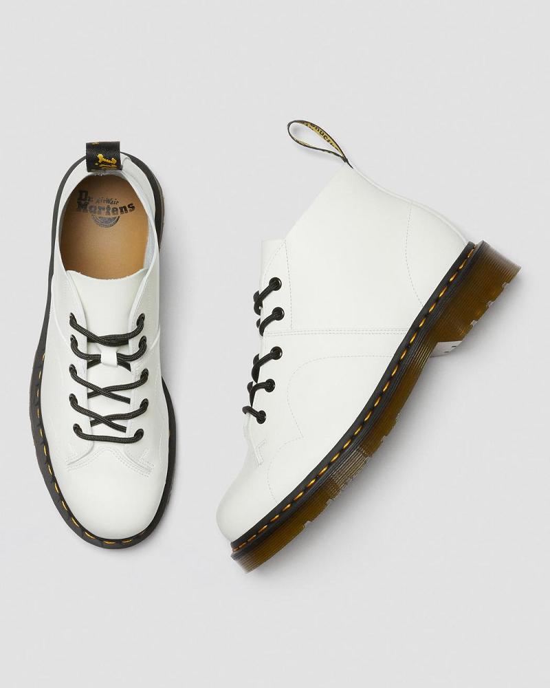 Men's Dr Martens Church Smooth Leather Monkey Boots White | AU 549PJJ